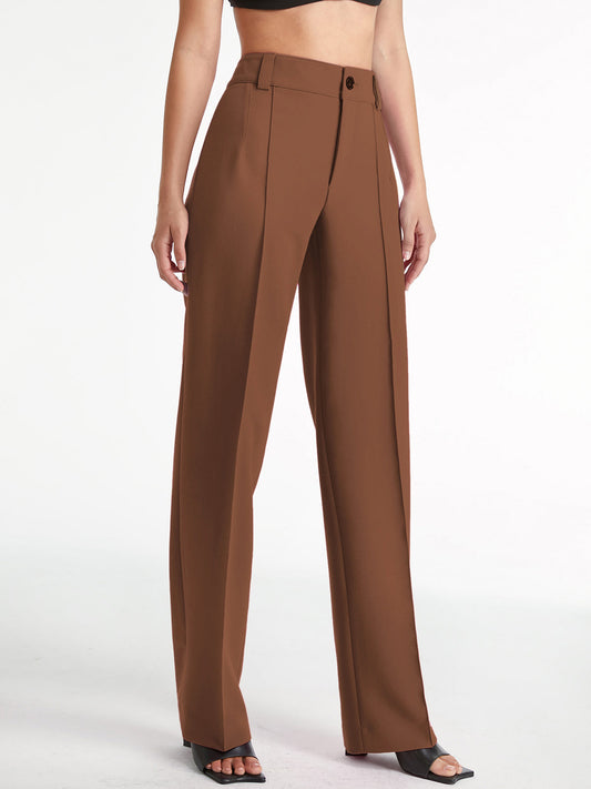 Geplooide broek met hoge taille