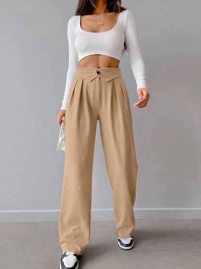 Trendy enkelkleurige broeken voor dames