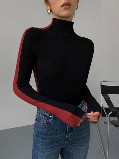 Dames Trui/Sweater | Two Tone Double Sided Long Sleeve Knit