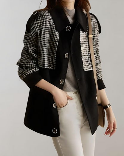 Aira Coat | Oversized Two-tone Button Coat