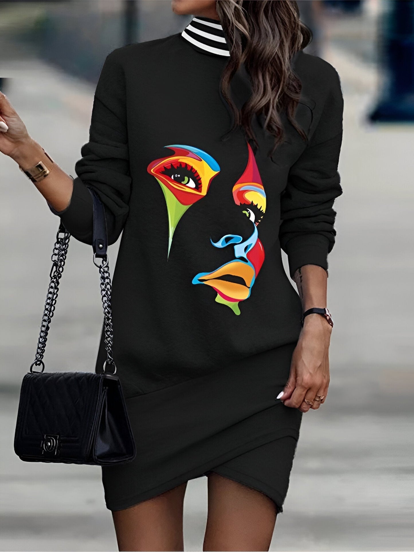 Florentina | Casual mini-jurk met hoge kraag