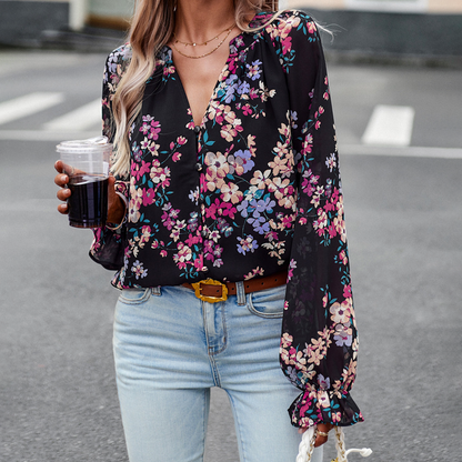 TAMRA - Blouse à manches longues avec fleurs