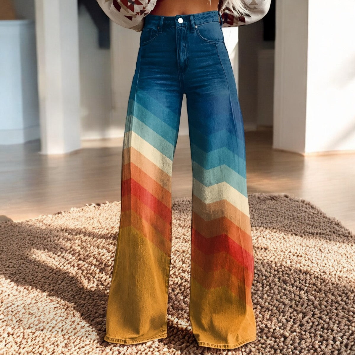 Luna | Wijde Broek met Bloemenprint | Boho Chic | Zachte Stof