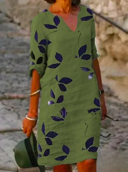 Blythe Basic jurk met halve mouwen en bloemenprint