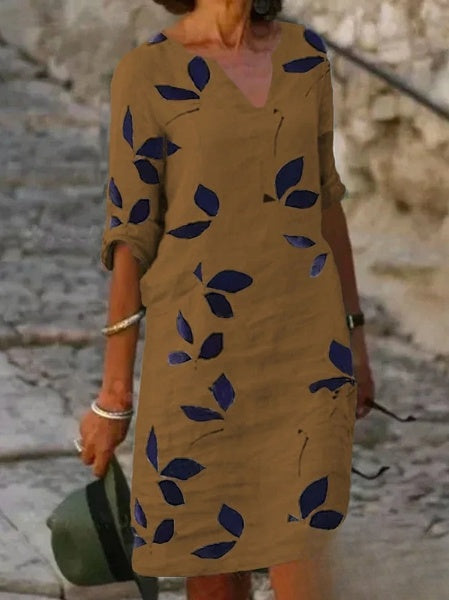 Blythe Basic jurk met halve mouwen en bloemenprint