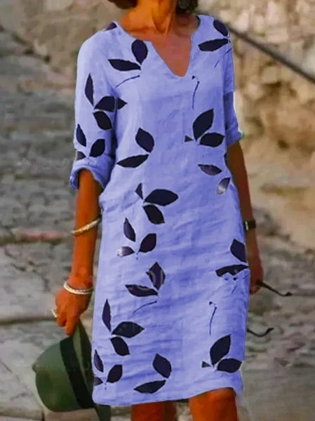 Blythe Basic jurk met halve mouwen en bloemenprint