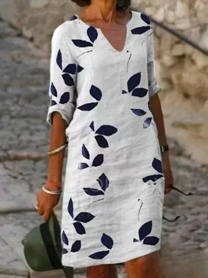 Blythe Basic jurk met halve mouwen en bloemenprint