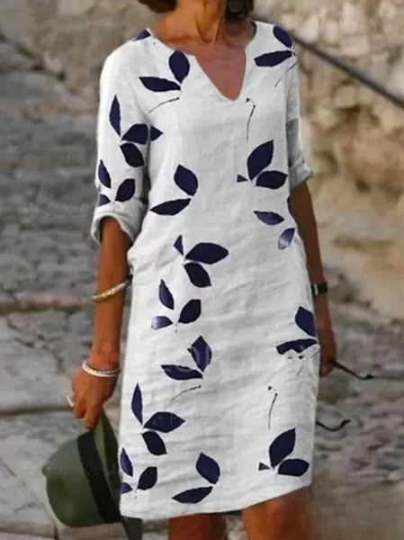 Blythe Basic jurk met halve mouwen en bloemenprint