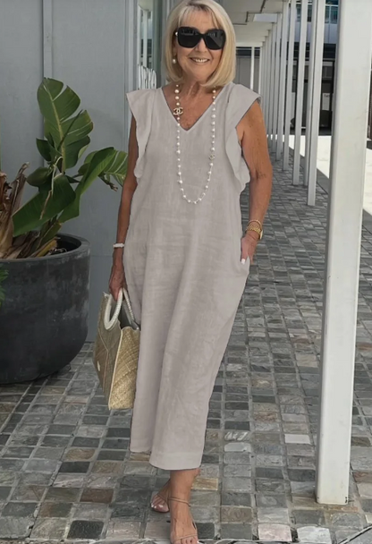 Braelyn Casual jurk van katoen en linnen