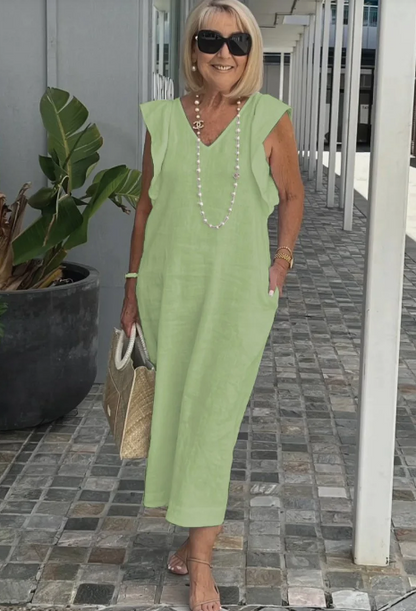 Braelyn Casual jurk van katoen en linnen