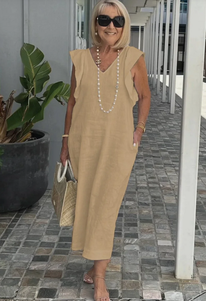 Braelyn Casual jurk van katoen en linnen