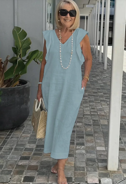 Braelyn Casual jurk van katoen en linnen