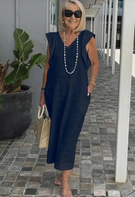 Braelyn Casual jurk van katoen en linnen