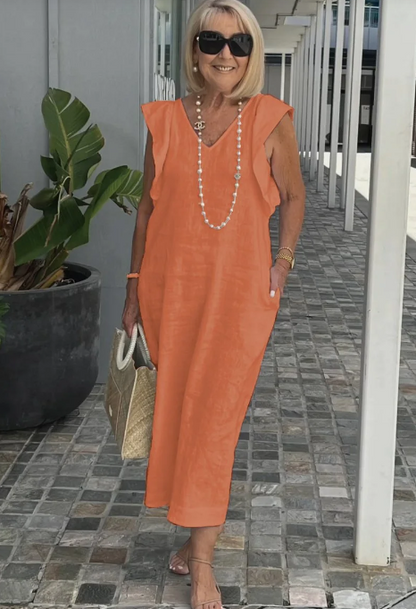 Braelyn Casual jurk van katoen en linnen