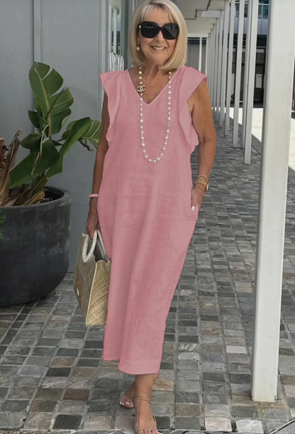 Braelyn Casual jurk van katoen en linnen