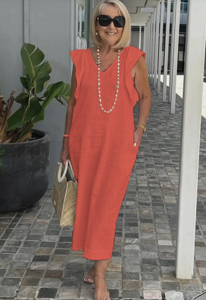 Braelyn Casual jurk van katoen en linnen