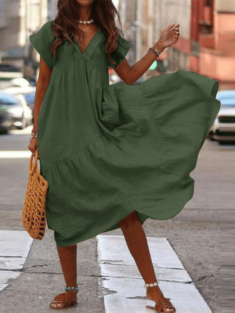 Brandi Damesjurk 100% Katoen Effen Casual