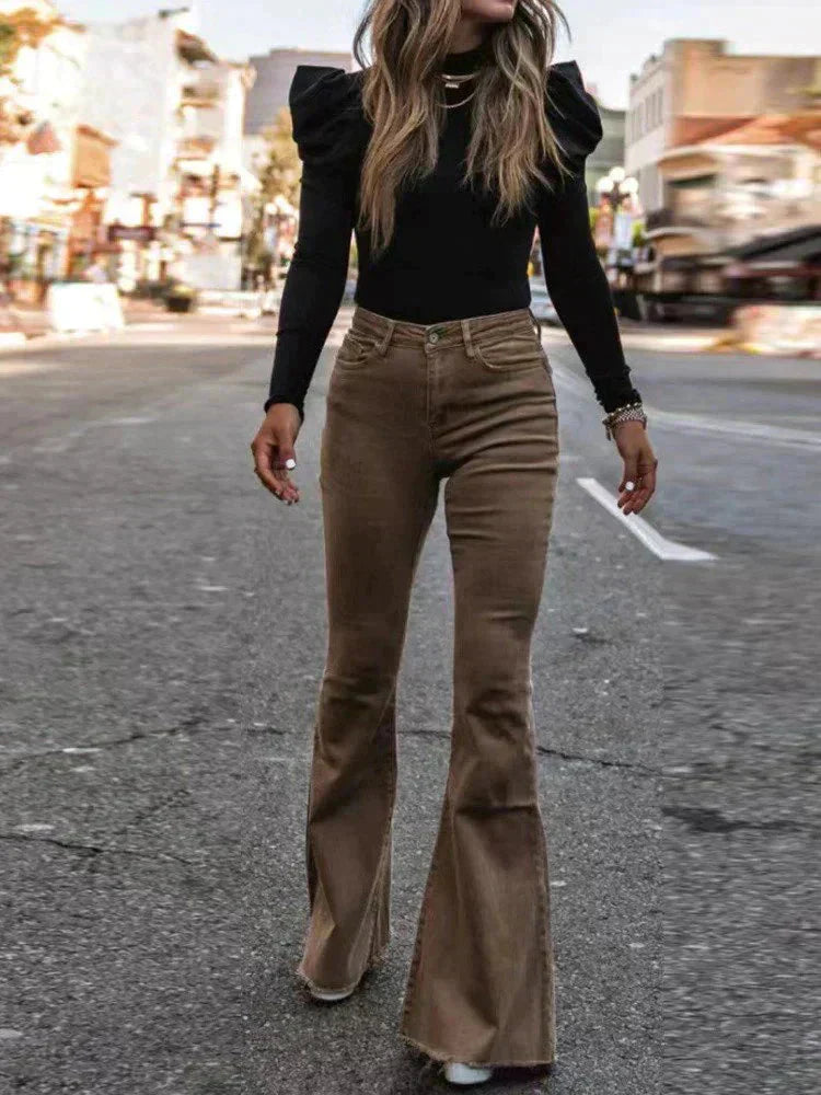 Uitlopende corduroy broek voor dames