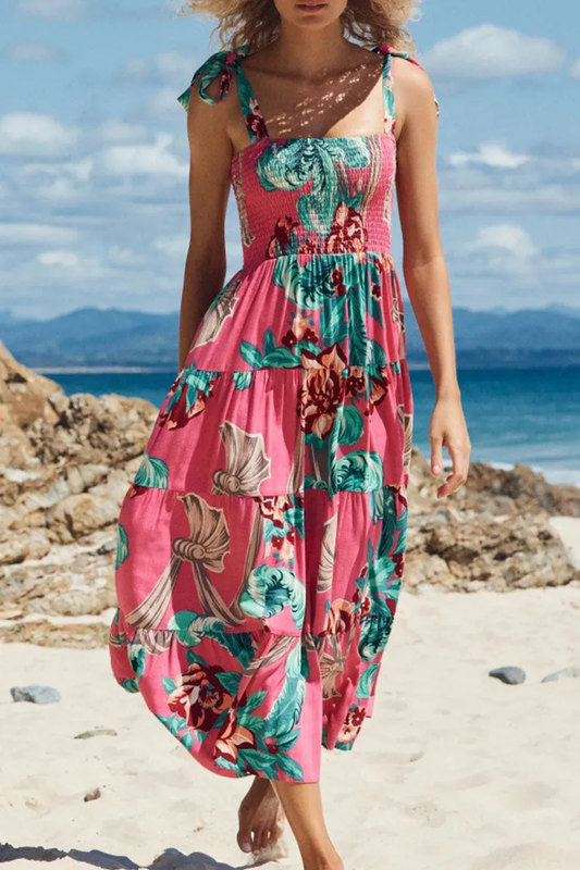 Brigitta Bedrukte jurken met dunne bandjes en trendy bohemian prints