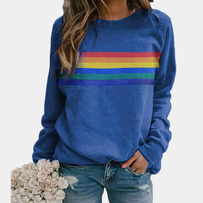 Sharon | Sweatshirt met regenboogstrepen