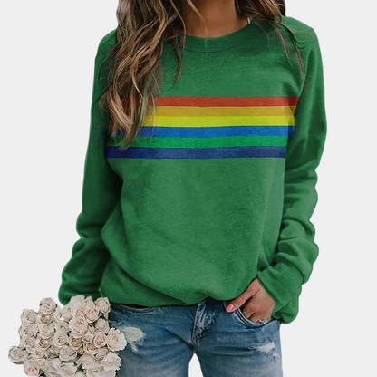 Sharon | Sweatshirt met regenboogstrepen