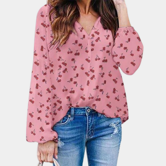 Auizia Chique damesblouse met kersenprint