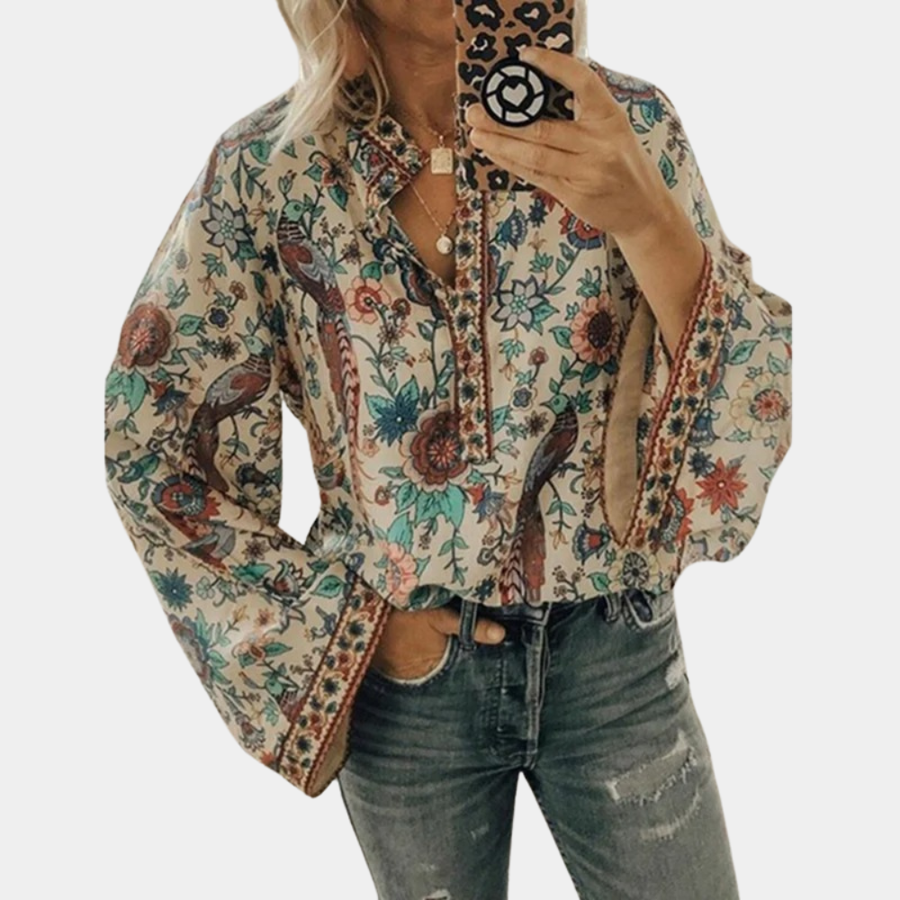 Cynthia Damesblouse met bloemenpatroon