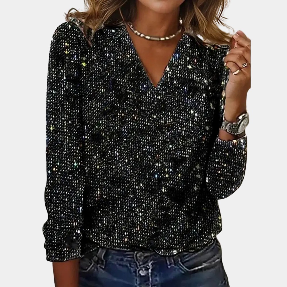 Louaya - Elegant Damestop met Glitters