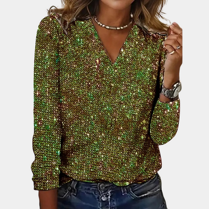 Louaya - Elegant Damestop met Glitters