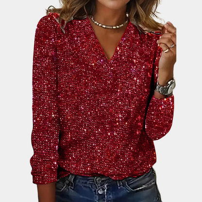 Louaya - Elegant Damestop met Glitters