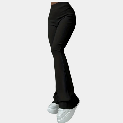 Geribde uitlopende broek voor dames