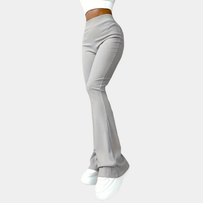 Geribde uitlopende broek voor dames