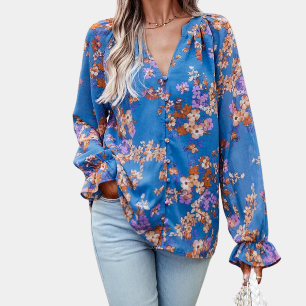 Elegante gebloemde damesblouse