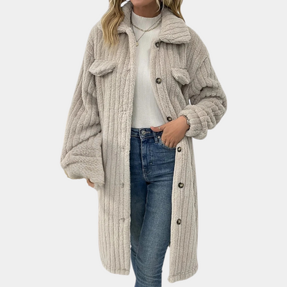 Dymphna Coat | Long Fleece Coat