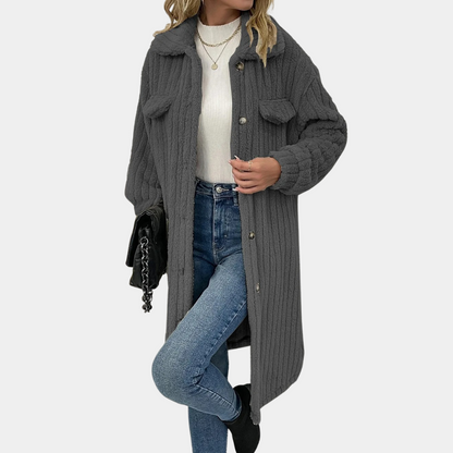 Dymphna Coat | Long Fleece Coat