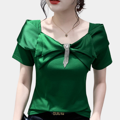 Belinda Charmante Strik Blouse voor Dames