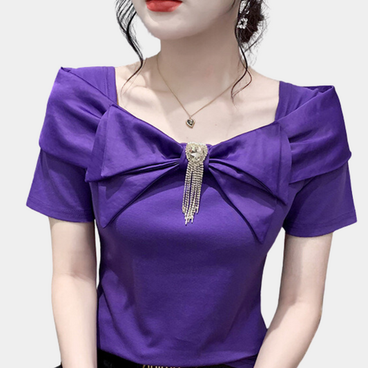 Belinda Charmante Strik Blouse voor Dames