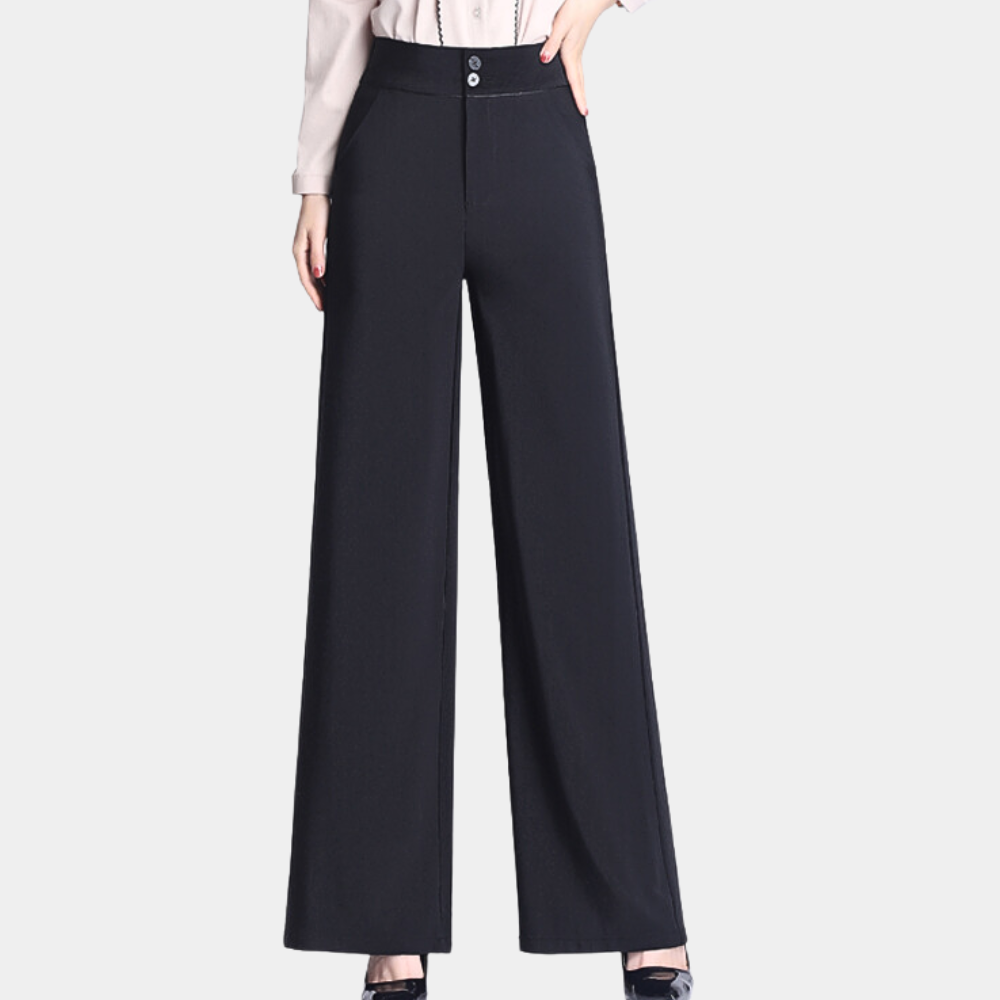 Elegante broek met hoge taille en wijde pijpen voor vrouwen