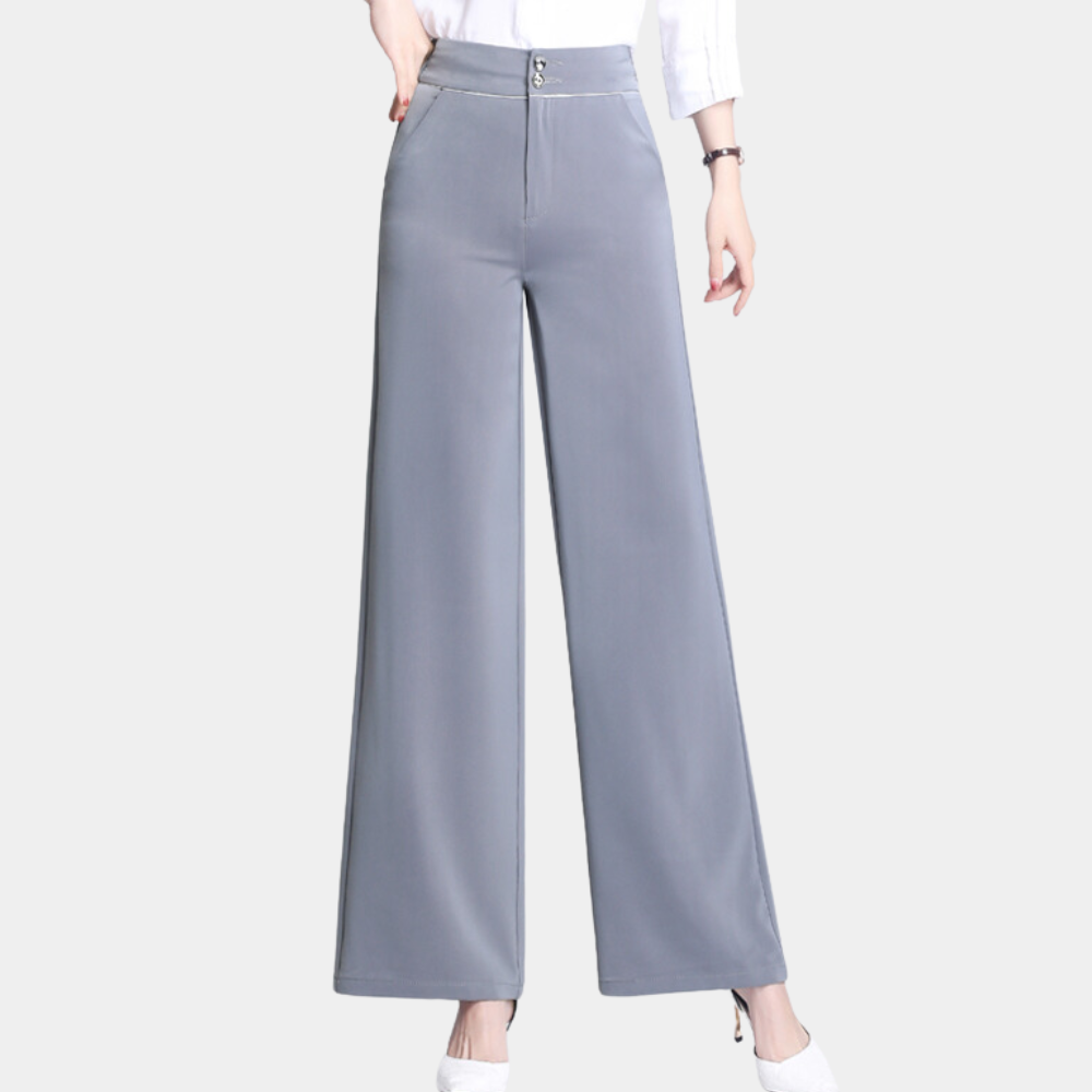 Elegante broek met hoge taille en wijde pijpen voor vrouwen