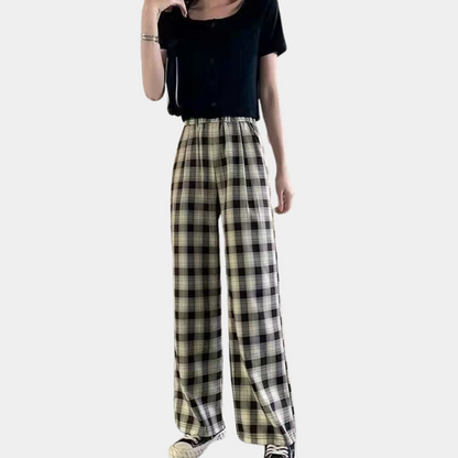 Moderne geruite broek voor dames