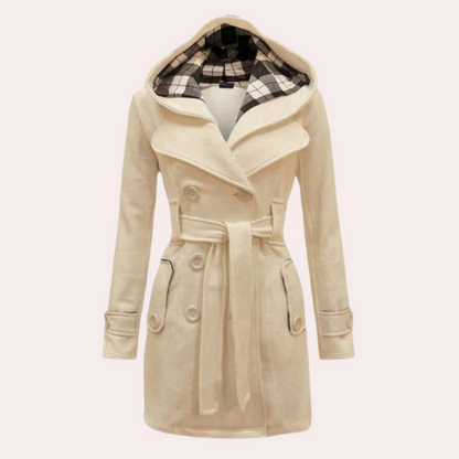 Grettel Coat | Long Hooded Coat with Belt