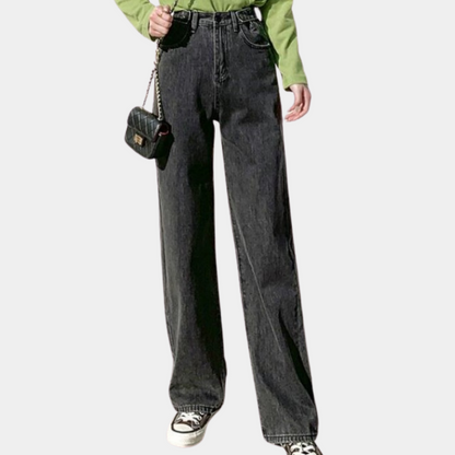 Wijde damesbroek met hoge taille