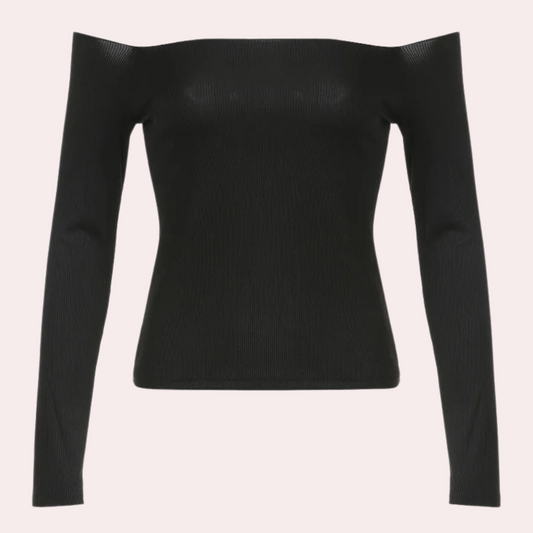 Wioletta Offshoulder damestop met lange mouwen