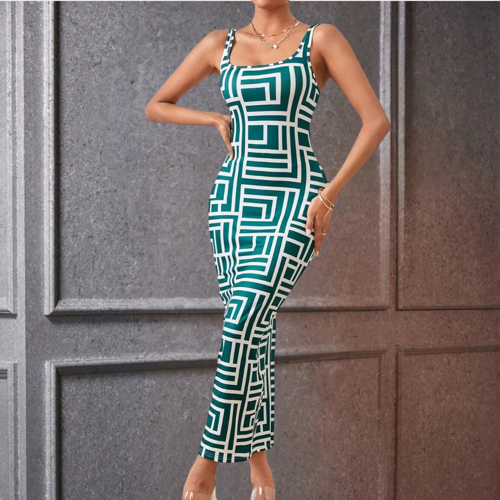 Elsa Trendy geometrische bodycon jurk