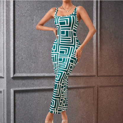Elsa Trendy geometrische bodycon jurk