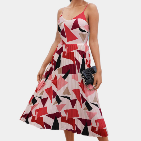 Belle Luxe Geometrische midi jurk