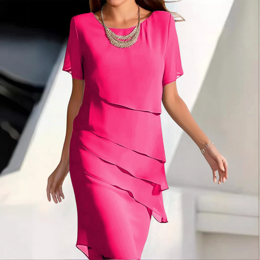 Karmen Tijdloze Elegantie Geplooide Chiffon Jurk