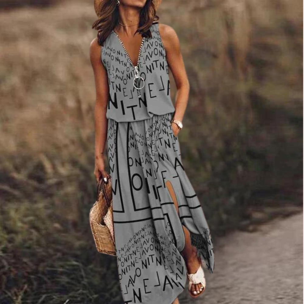 Iva Maxi damesjurk met tekstprint