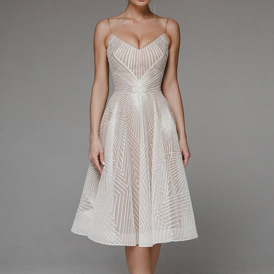 Blanca Elegante Jurk met Open Rug voor Dames