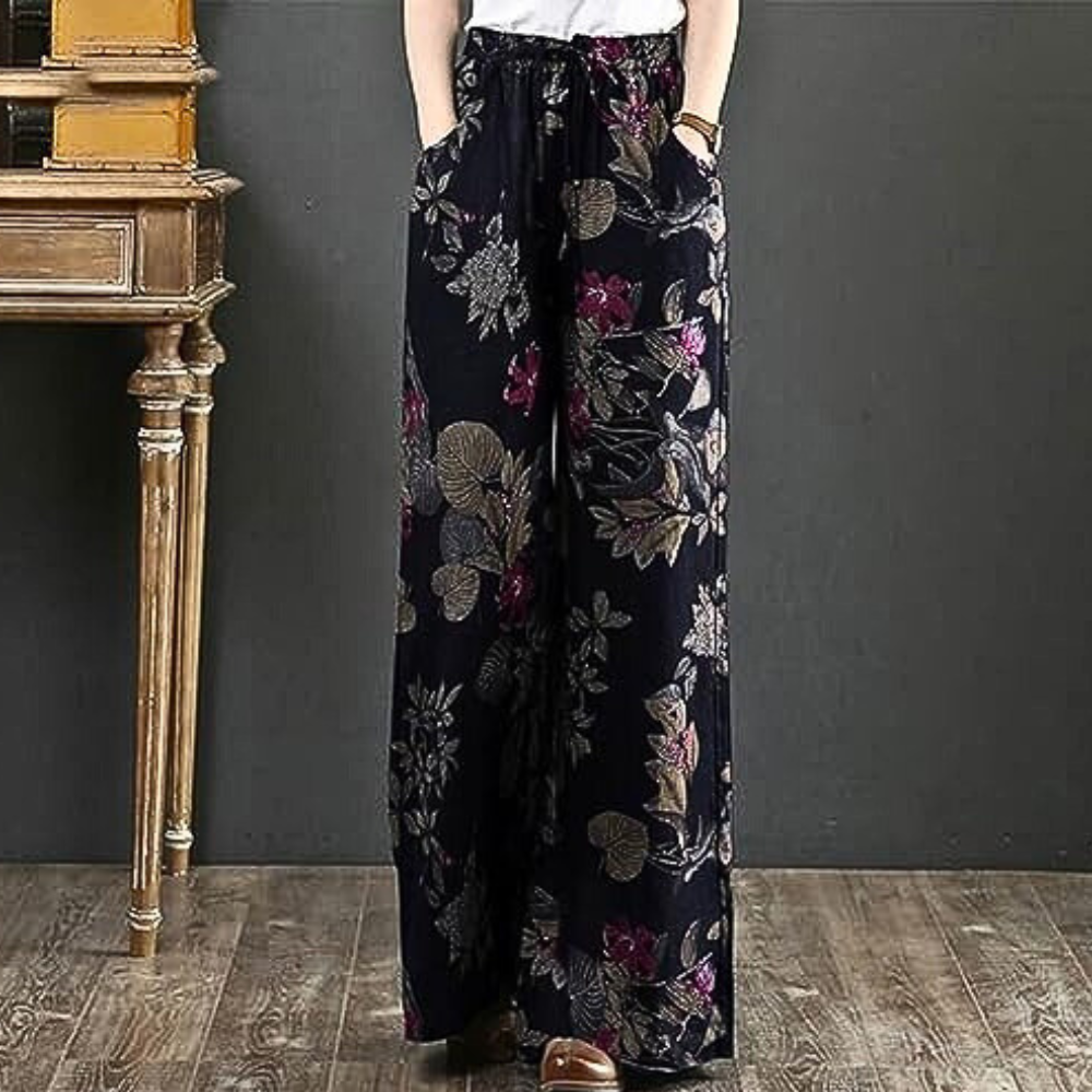 Elegante wijde broek met bloemenprint
